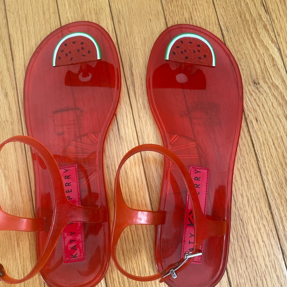 Katy Perry Novelty Jelly Watermelon Red Sandals size 9